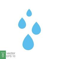 Water drops icon. Simple flat style. Raindrop, puddle, blue liquid, nature concept. Vector illustration design isolated on white background. EPS 10.