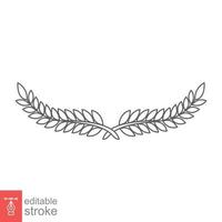 Laurel, wreath icon. Simple outline style. Symbol of victory, winner award, branch and leaves, roman concept. Line vector illustration design isolated on white background. Editable stroke EPS 10.