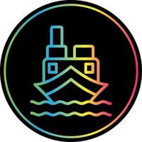 Cargo Boat Vector Icon Design