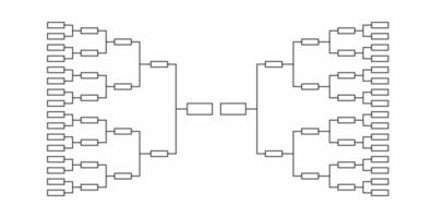 soporte de torneo de 32 equipos en blanco aislado sobre fondo blanco vector