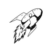 hand drawn model rocket illustration vector