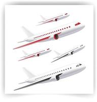 3D White Abstract Airliner Take Off On White Background. Airplane isolated on white background vector