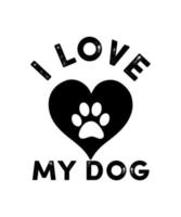 I love my dog shirt design vector