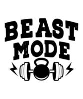 Beast mode fitness tshirt design vector