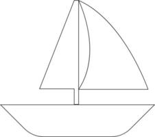 Boat contour with sails. vector