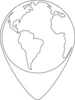 icono de ubicación del globo terrestre. vector