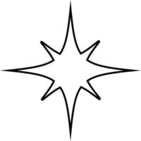 Star outline in black. vector