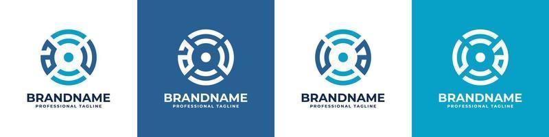 logotipo de monograma de tecnología global de letra au o ua, adecuado para cualquier negocio con iniciales au o ua. vector