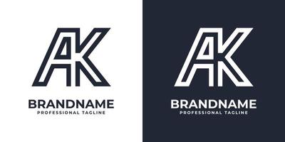 logotipo de monograma ak simple, adecuado para cualquier negocio con la inicial ak o ka. vector