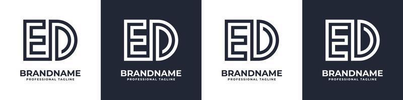 logotipo de monograma ed simple, adecuado para cualquier negocio con ed o inicial. vector
