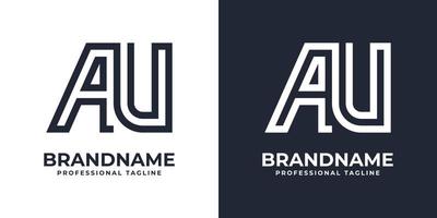 Simple AU Monogram Logo, suitable for any business with AU or UA initial. vector