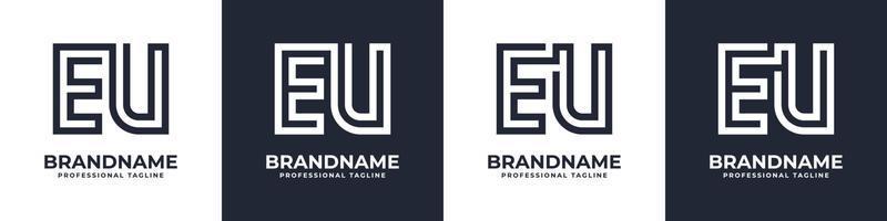 Simple EU Monogram Logo, suitable for any business with EU or UE initial. vector