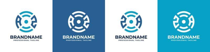 Logotipo de monograma de tecnología global de letra az o za, adecuado para cualquier negocio con iniciales az o za. vector