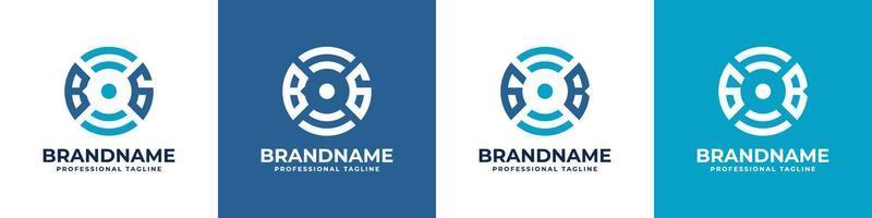 Letter BG or GB Global Technology Monogram Logo, suitable for any business with BG or GB initials. vector