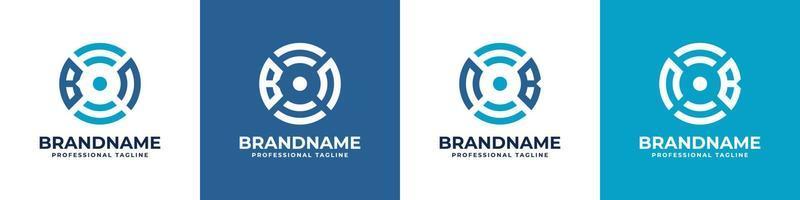 Letter BN or NB Global Technology Monogram Logo, suitable for any business with BN or NB initials. vector