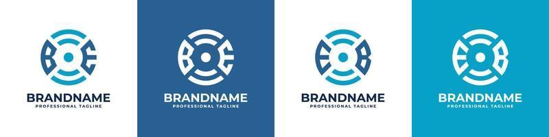 Letter BE or EB Global Technology Monogram Logo, suitable for any business with BE or EB initials. vector