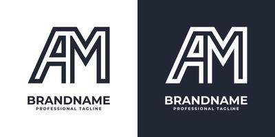 Simple AM Monogram Logo, suitable for any business with AM or MA initial. vector