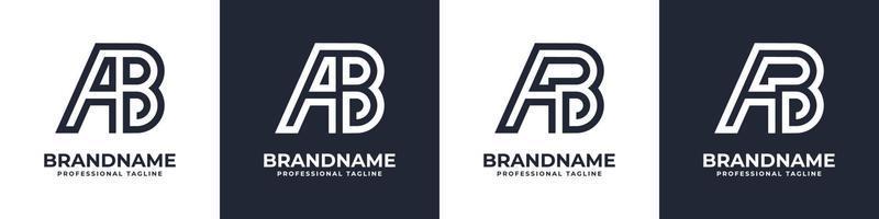 logotipo de monograma ab simple, adecuado para cualquier negocio con inicial ab o ba. vector