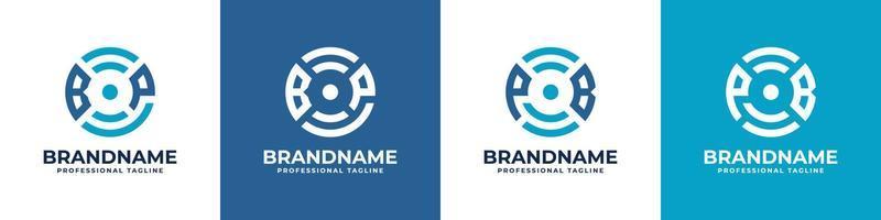 logotipo de monograma de tecnología global de letra bp o pb, adecuado para cualquier negocio con iniciales bp o pb. vector
