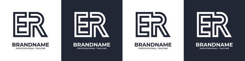 Simple ER Monogram Logo, suitable for any business with ER or RE initial. vector