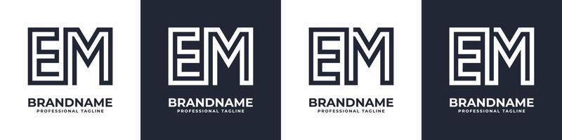 Simple EM Monogram Logo, suitable for any business with EM or ME initial. vector