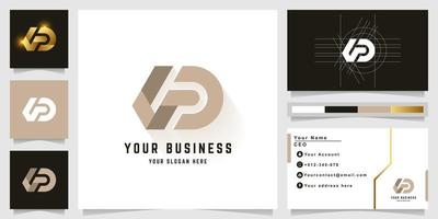 Letter UD or LD monogram logo with business card design vector