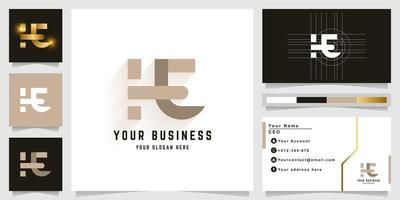 Letter HE or iE monogram logo with business card design vector