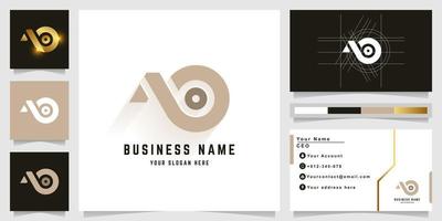 Letter NO or Nb monogram logo with business card design vector