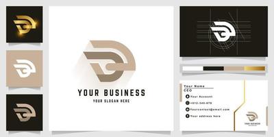 Letter DD or aJ monogram logo with business card design vector