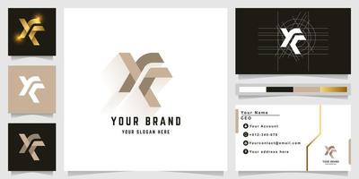 Letter Yc or Xc monogram logo with business card design vector