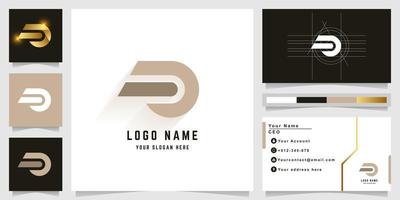 Letter DP or fa monogram logo with business card design vector