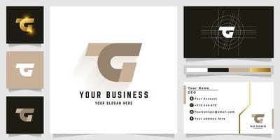 Letter TG or TC monogram logo with business card design vector