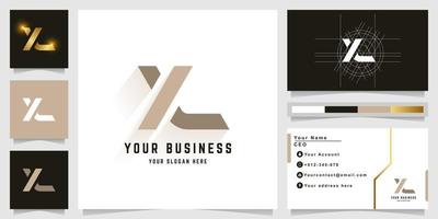 Letter XL or XA monogram logo with business card design vector
