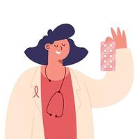 female doctor with pills vector