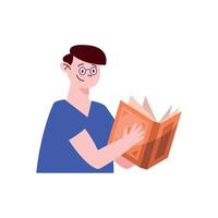 young male student with book vector