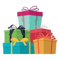 pile of five gifts vector