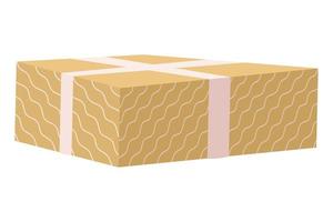 caja de regalo beige presente vector