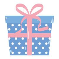 dotted gift box present vector