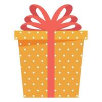 yellow dotted gift box vector