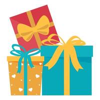 set of gifts boxes vector