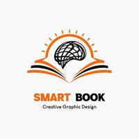 logo symbol for education. book icon, human brain and sun icon. education vector logo template.