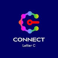 logotipo letra c vector, icono de punto en forma de círculo letra c. plantilla de logotipo de ilustración vectorial vector