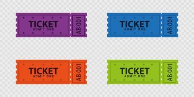 Simple Ticket vector icons set. Illustration on transparent background for graphic and web design