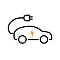 Electric car icon. Environmentally friendly vehicle concept. Isolated vector illustration.