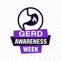 GERD Awareness week. Gastroesophageal reflux disease. Vector illustration