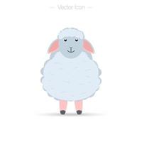 Sheep vector icon. Funny cute sheep or lamb characters. Isolated drawing