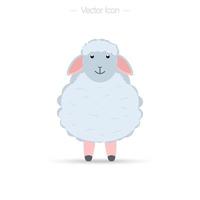 Sheep vector icon. Funny cute sheep or lamb characters. Isolated drawing