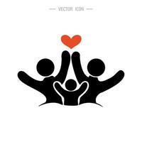 Happy family icon. Family parent and child together. Vector logo illustration isolated on white background.