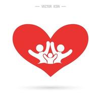 Happy family icon. Family parent and child together. Vector logo illustration isolated on white background.