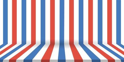 Red and blue striped background. USA background for independence, veterans, labor, memorial day and events. Empty studio backdrop. vector
